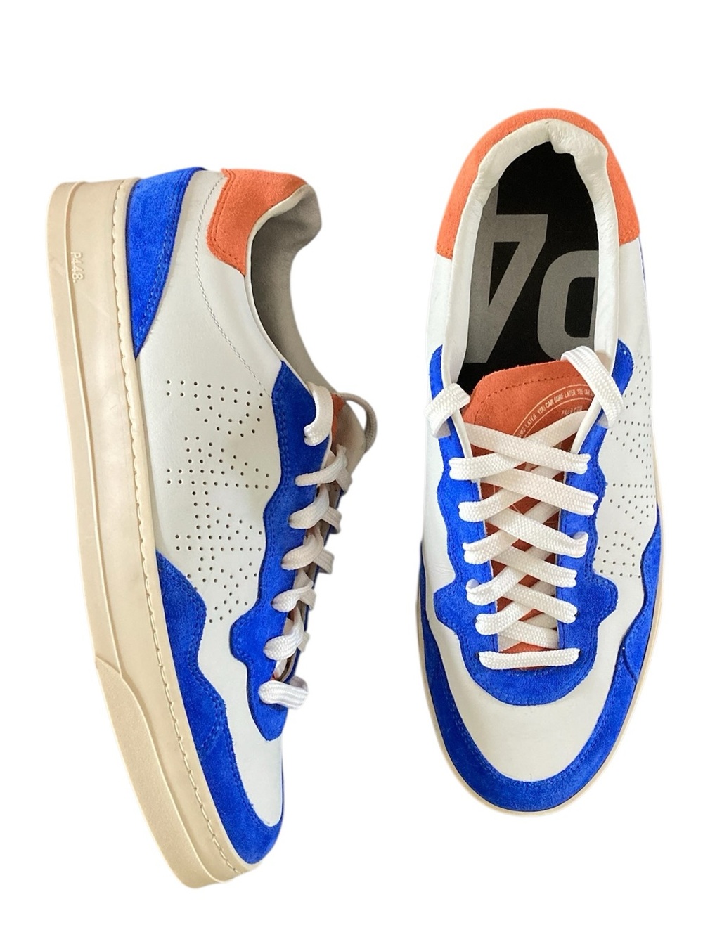 P448 Bali Leren Leather Suede Low Top Sneakers Made in Italy EU 40 Men's